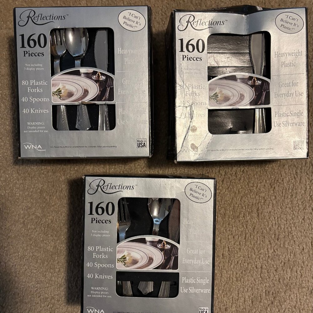 New Reflections Plastic Silverware/Cutlery in box